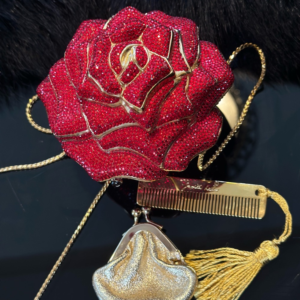 Judith Leiber Rose clutch bag